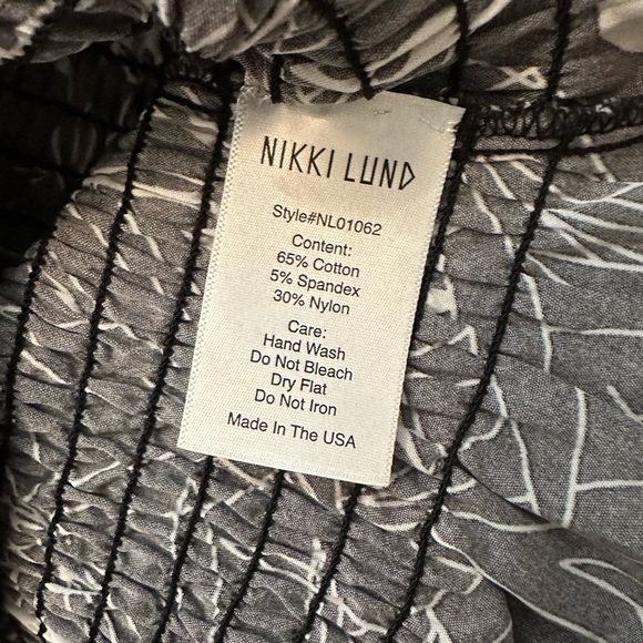 Nikki Lund Winona Abstract Print Cotton Blend Blouse Size L - Picture 5 of 5